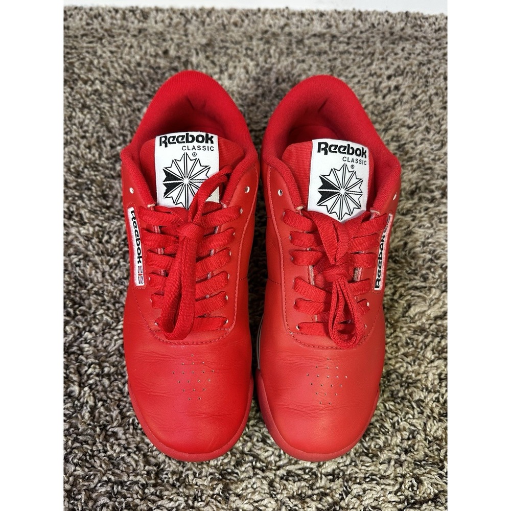 Reebok Princess Women's Size 6.5 Red Classic Leather Shoes Sneakers J95015 - Picture 5 of 9